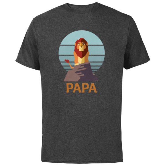 Disney The Lion King Simba Papa Día del Padre Father’s Day - Short Sleeve Cotton T-Shirt for Adults - Customized-Charcoal
