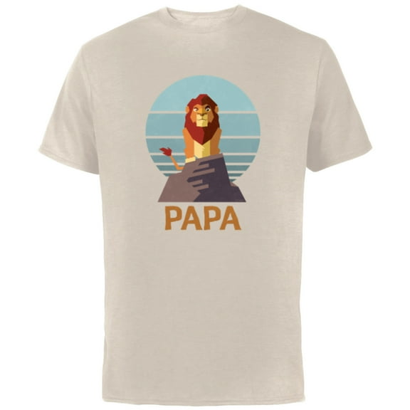 Disney The Lion King Simba Papa Día del Padre Father’s Day - Short Sleeve Cotton T-Shirt for Adults - Customized-Natural