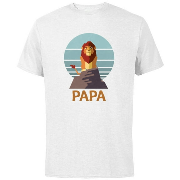Disney The Lion King Simba Papa Día del Padre Father’s Day - Short Sleeve Cotton T-Shirt for Adults - Customized-White