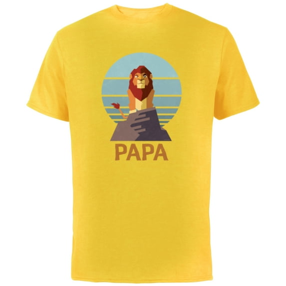 Disney The Lion King Simba Papa Día del Padre Father’s Day - Short Sleeve Cotton T-Shirt for Adults - Customized-Yellow