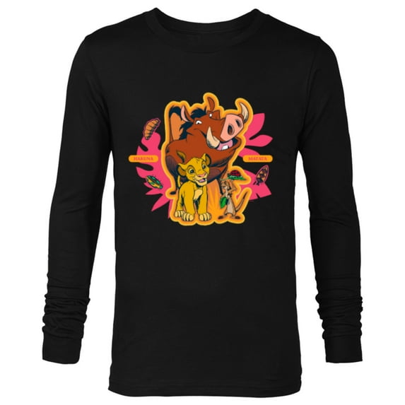 Disney The Lion King Simba Timon Pumbaa Hakuna Matata - Long Sleeve T-Shirt for Men - Customized-Black