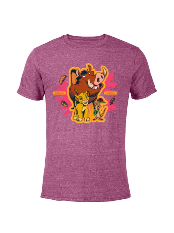 The Lion King Simba Timon Pumbaa Hakuna Matata - Short Sleeve Blended T-Shirt for Adults - Customized-Purple