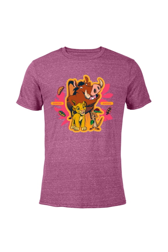 The Lion King Simba Timon Pumbaa Hakuna Matata - Short Sleeve Blended T-Shirt for Adults - Customized-Purple