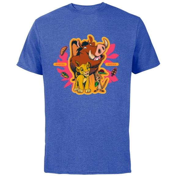 Disney The Lion King Simba Timon Pumbaa Hakuna Matata - Short Sleeve Cotton T-Shirt for Adults - Customized-Royal Heather