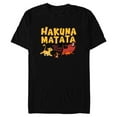 thumbnail image 1 of Disney The Lion King Simba Timon Pumbaa Hakuna Matata Walk - Short Sleeve Blended T-Shirt for Adults - Customized-Black, 1 of 5
