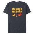 thumbnail image 1 of Disney The Lion King Simba Timon Pumbaa Hakuna Matata Walk - Short Sleeve Blended T-Shirt for Adults - Customized-Navy Heather, 1 of 5