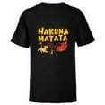 thumbnail image 1 of Disney The Lion King Simba Timon Pumbaa Hakuna Matata Walk - Short Sleeve T-Shirt for Kids - Customized-Black, 1 of 5