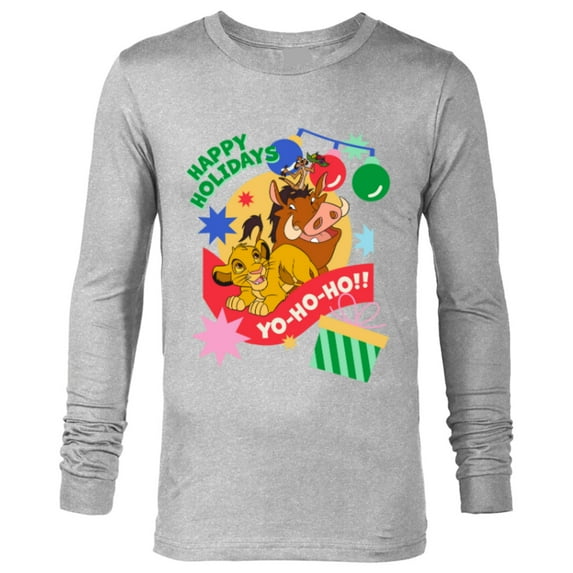 Disney The Lion King Simba Timon Pumbaa Happy Holidays - Long Sleeve T-Shirt for Men - Customized-Athletic Heather