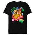 thumbnail image 1 of Disney The Lion King Simba Timon Pumbaa Happy Holidays - Short Sleeve Blended T-Shirt for Adults - Customized-Black, 1 of 5