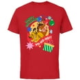thumbnail image 1 of Disney The Lion King Simba Timon Pumbaa Happy Holidays - Short Sleeve Cotton T-Shirt for Adults - Customized-Red, 1 of 5
