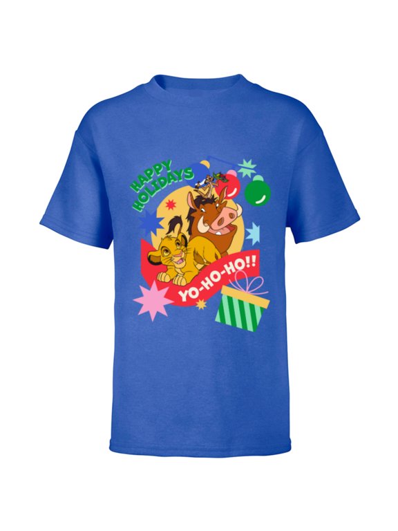 The Lion King Simba Timon Pumbaa Happy Holidays - Short Sleeve T-Shirt for Kids - Customized-Royal