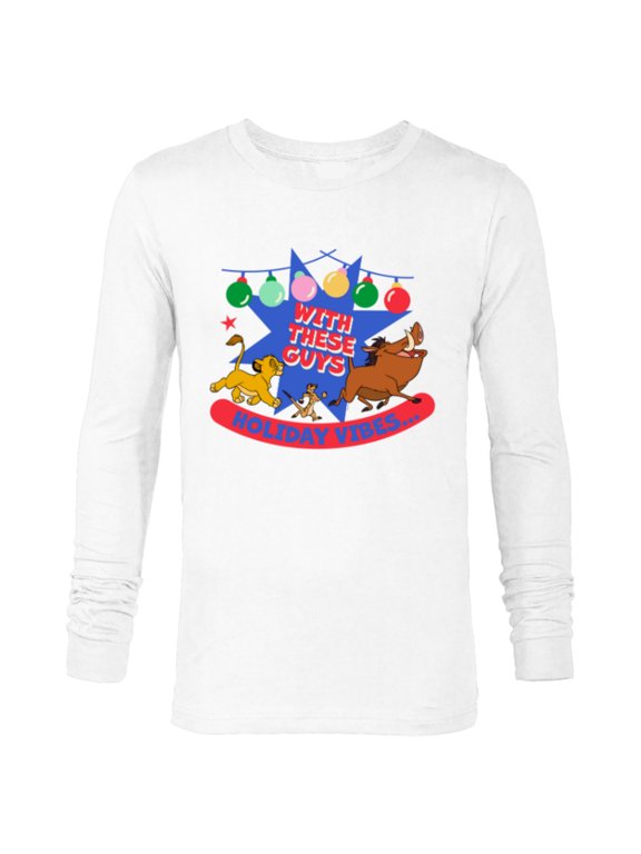 The Lion King Simba Timon Pumbaa Holiday Vibes - Long Sleeve T-Shirt for Men - Customized-White