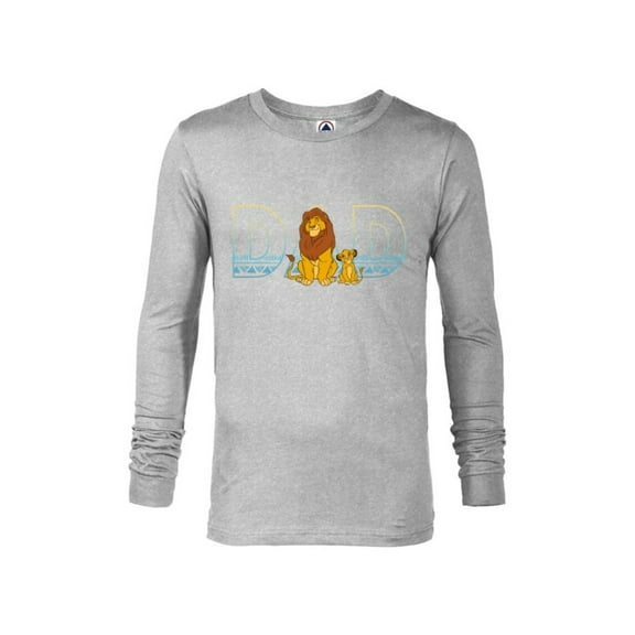 Disney The Lion King Simba and Mufasa Dad - Long Sleeve T-Shirt for Men- Customized-Athletic Heather