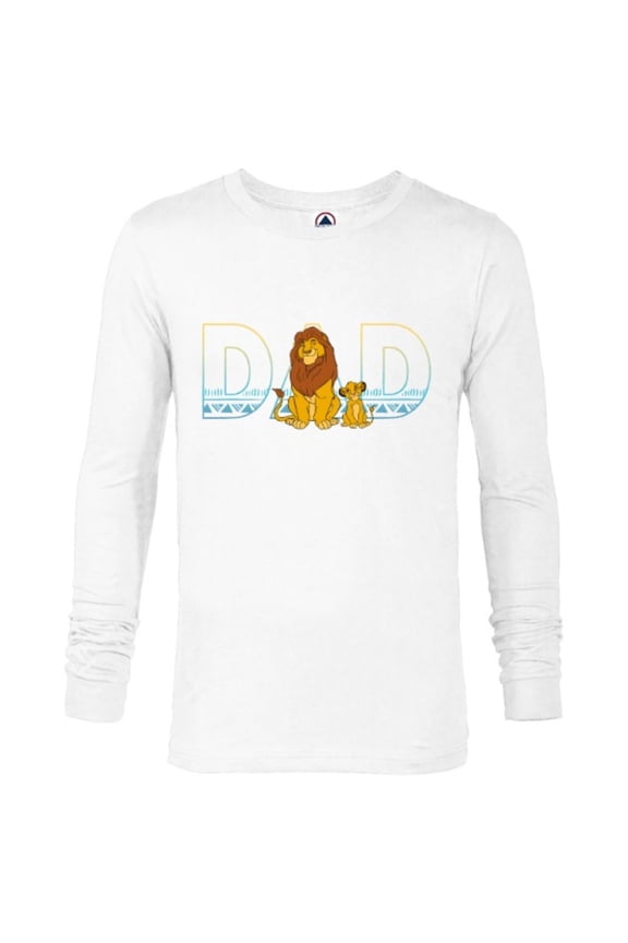 The Lion King Simba and Mufasa Dad - Long Sleeve T-Shirt for Men- Customized-White