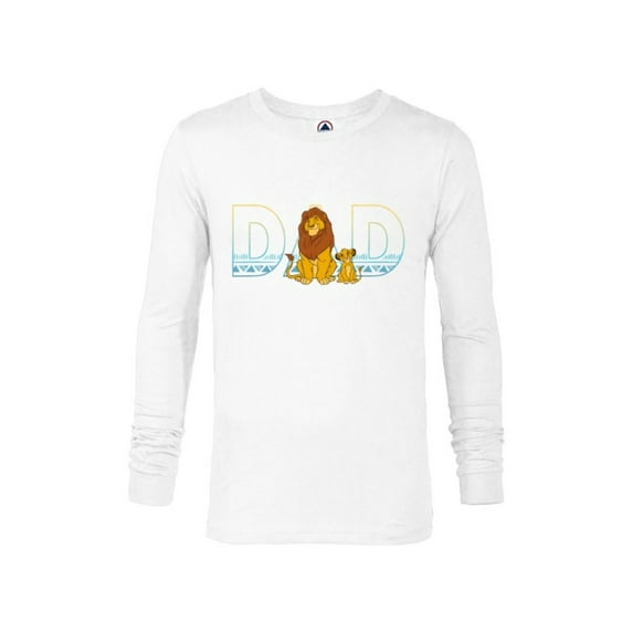 Disney The Lion King Simba and Mufasa Dad - Long Sleeve T-Shirt for Men- Customized-White