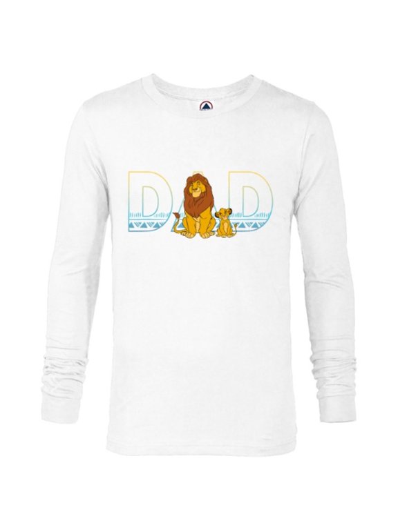 The Lion King Simba and Mufasa Dad - Long Sleeve T-Shirt for Men- Customized-White