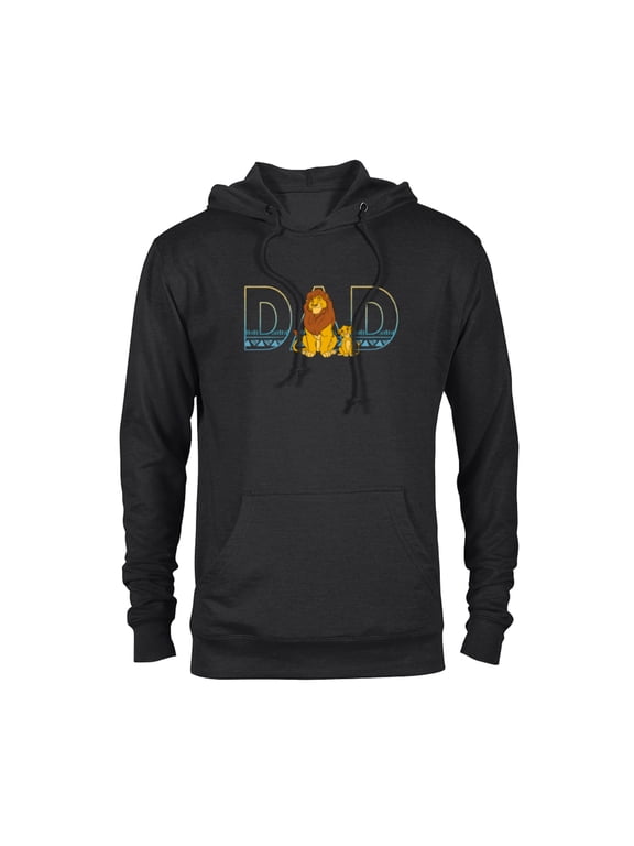 The Lion King Simba and Mufasa Dad - Pullover Hoodie for Adults- Customized-Black
