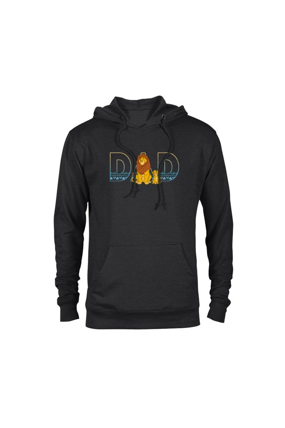 The Lion King Simba and Mufasa Dad - Pullover Hoodie for Adults- Customized-Black