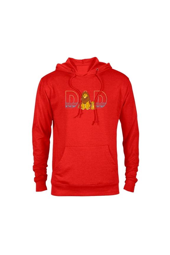 The Lion King Simba and Mufasa Dad - Pullover Hoodie for Adults- Customized-Red Heather