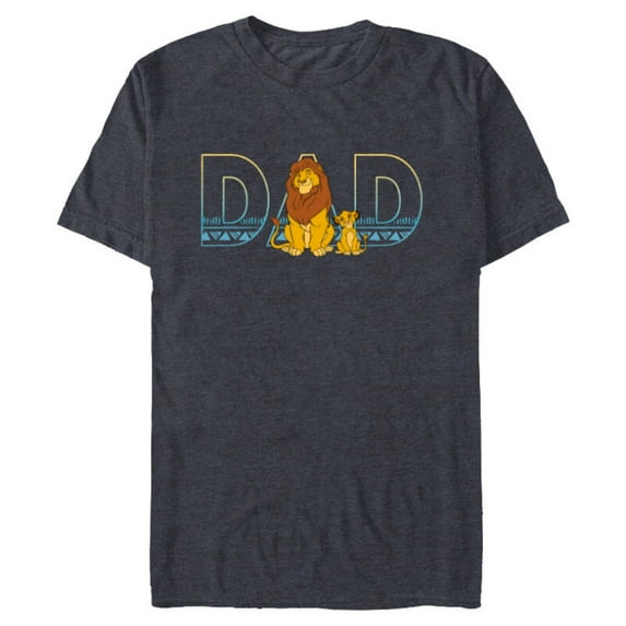 Disney The Lion King Simba and Mufasa Dad - Short Sleeve Blended T-Shirt for Adults- Customized-Navy Heather