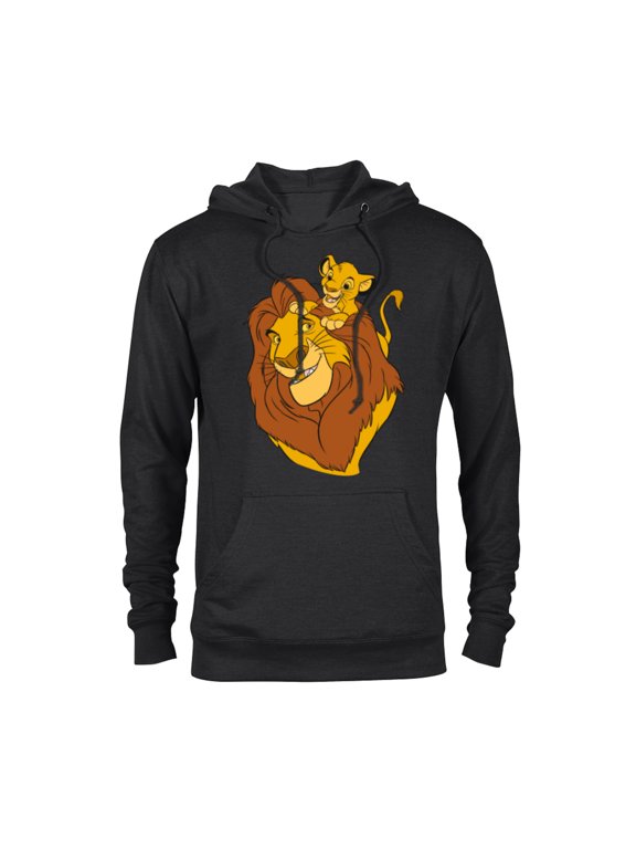 The Lion King Simba and Mufasa Father and Son - Pullover Hoodie for Adults - Customized-Black