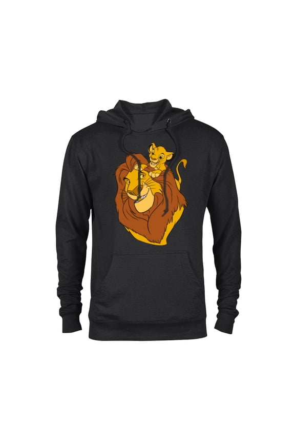 The Lion King Simba and Mufasa Father and Son - Pullover Hoodie for Adults - Customized-Black