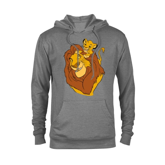 Disney The Lion King Simba and Mufasa Father and Son - Pullover Hoodie for Adults - Customized-Graphite Heather