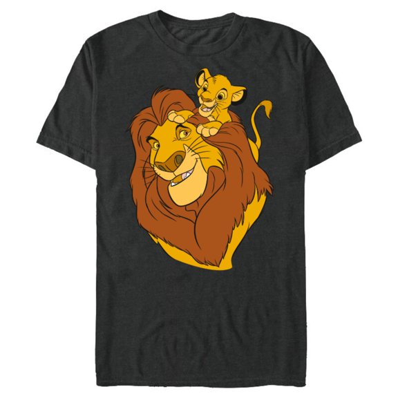 Disney The Lion King Simba and Mufasa Father and Son - Short Sleeve Blended T-Shirt for Adults - Customized-Dark Heather