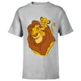 thumbnail image 1 of Disney The Lion King Simba and Mufasa Father and Son - Short Sleeve T-Shirt for Kids - Customized-Athletic Heather, 1 of 5
