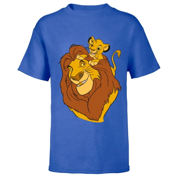 Disney The Lion King Simba and Mufasa Father and Son - Short Sleeve T-Shirt for Kids - Customized-Royal