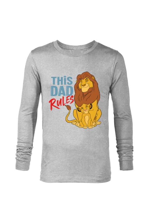 The Lion King Simba and Mufasa This Dad Rules - Long Sleeve T-Shirt for Men - Customized-Athletic Heather