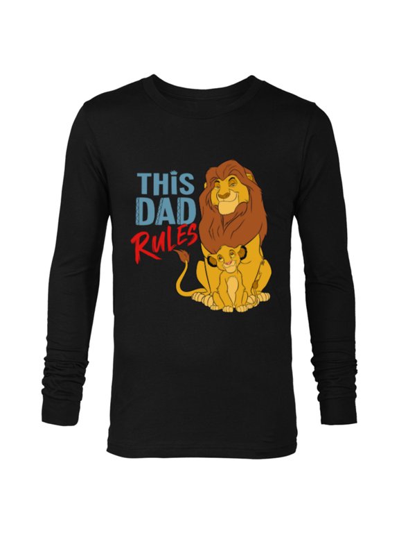 The Lion King Simba and Mufasa This Dad Rules - Long Sleeve T-Shirt for Men - Customized-Black