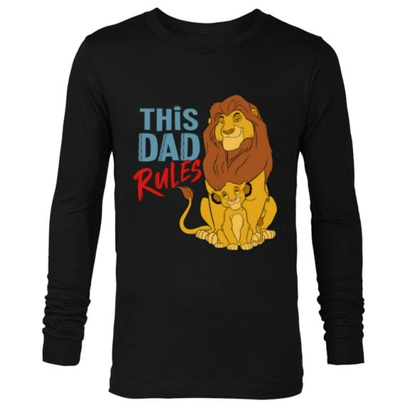 Disney The Lion King Simba and Mufasa This Dad Rules - Long Sleeve T-Shirt for Men - Customized-Black