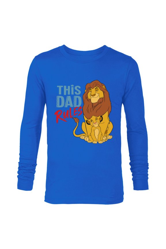 The Lion King Simba and Mufasa This Dad Rules - Long Sleeve T-Shirt for Men - Customized-Navy