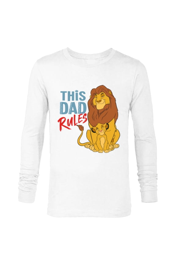 The Lion King Simba and Mufasa This Dad Rules - Long Sleeve T-Shirt for Men - Customized-White