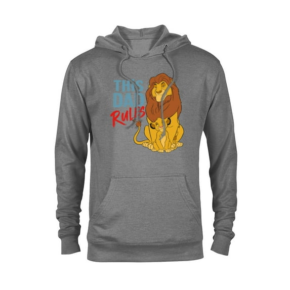 Disney The Lion King Simba and Mufasa This Dad Rules - Pullover Hoodie for Adults - Customized-Athletic Heather