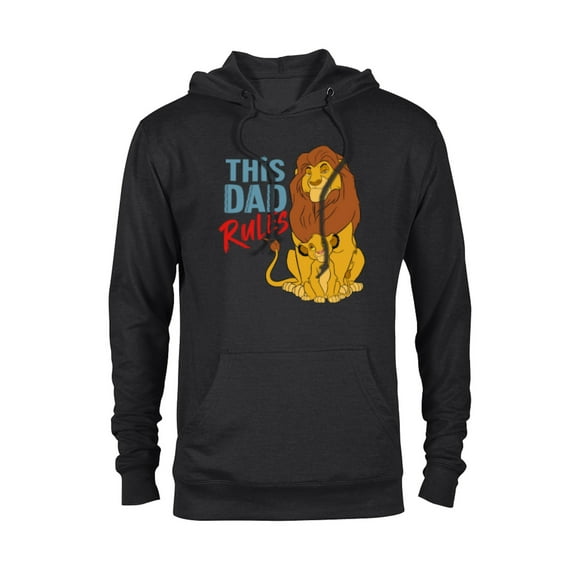 Disney The Lion King Simba and Mufasa This Dad Rules - Pullover Hoodie for Adults - Customized-Black
