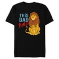thumbnail image 1 of Disney The Lion King Simba and Mufasa This Dad Rules - Short Sleeve Blended T-Shirt for Adults - Customized-Black, 1 of 5