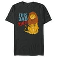 thumbnail image 1 of Disney The Lion King Simba and Mufasa This Dad Rules - Short Sleeve Blended T-Shirt for Adults - Customized-Dark Heather, 1 of 5