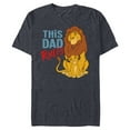 thumbnail image 1 of Disney The Lion King Simba and Mufasa This Dad Rules - Short Sleeve Blended T-Shirt for Adults - Customized-Navy Heather, 1 of 5