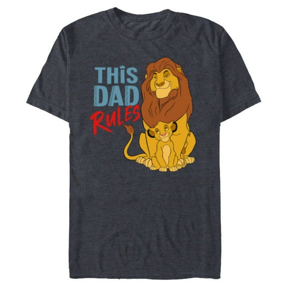 Disney The Lion King Simba and Mufasa This Dad Rules - Short Sleeve Blended T-Shirt for Adults - Customized-Navy Heather