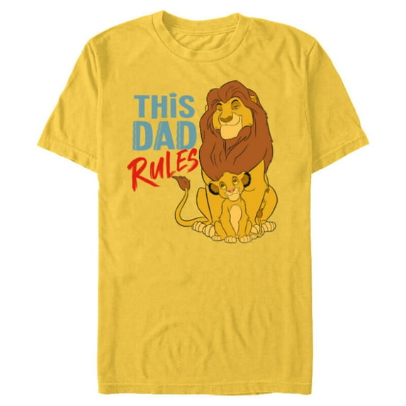Disney The Lion King Simba and Mufasa This Dad Rules - Short Sleeve Blended T-Shirt for Adults - Customized-Yellow