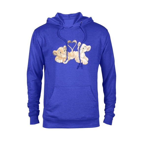 Disney The Lion King Simba and Nala Hearts Valentine’s Day - Pullover Hoodie for Adults – Customized-Royal Heather