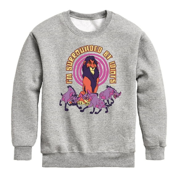 Disney - The Lion King - Surrounded By Idiots - Toddler & Youth Crewneck Fleece Sweatshirt