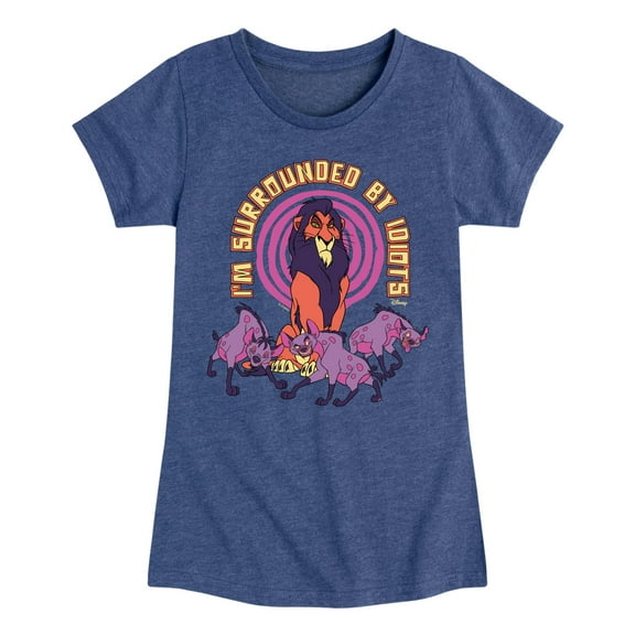 Disney - The Lion King - Surrounded By Idiots - Toddler & Youth Girls Raglan Graphic T-Shirt