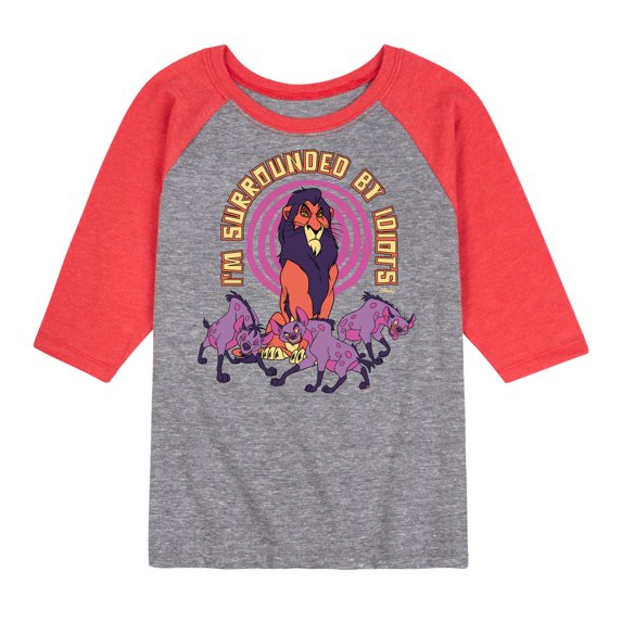 Disney - The Lion King - Surrounded By Idiots - Toddler & Youth Raglan Graphic T-Shirt