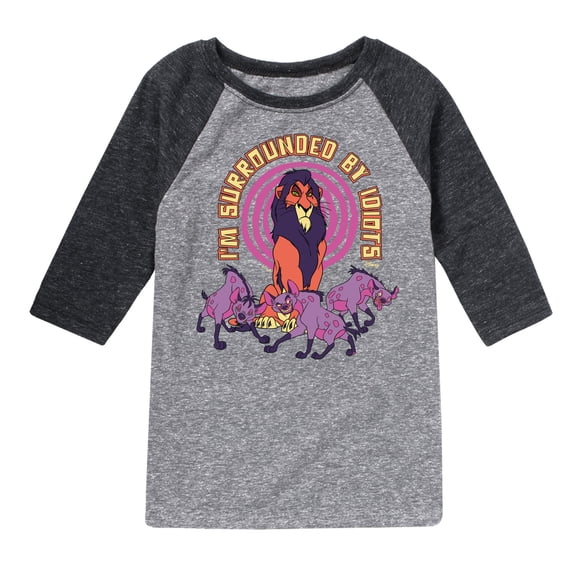 Disney - The Lion King - Surrounded By Idiots - Toddler & Youth Raglan Graphic T-Shirt