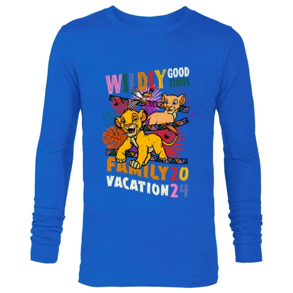 Disney The Lion King Wildly Good Times Family Vacation 2024 - Long Sleeve T-Shirt for Men - Customized-Navy