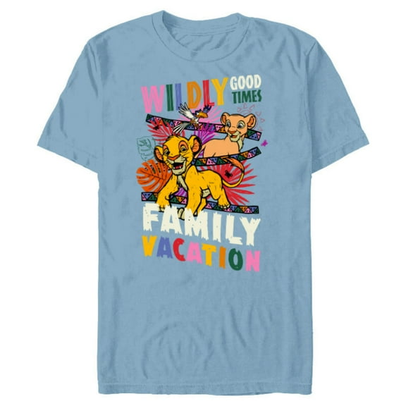 Disney The Lion King Wildly Good Times Family Vacation - Short Sleeve Blended T-Shirt for Adults - Customized-Ocean Blue