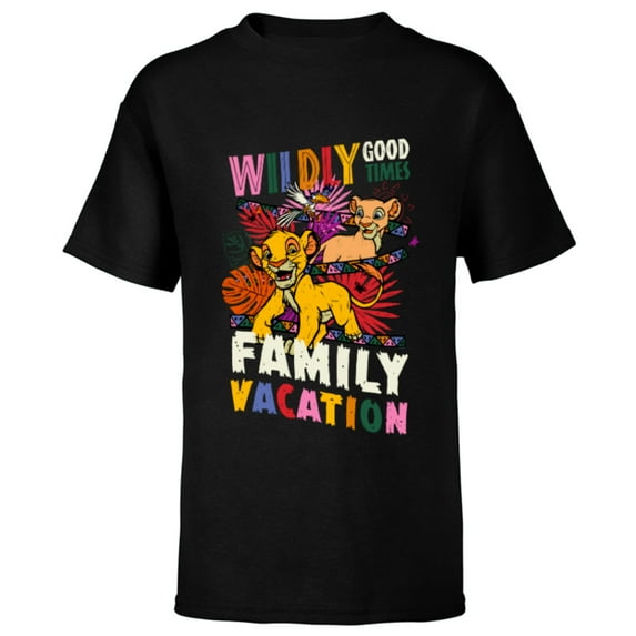 Disney The Lion King Wildly Good Times Family Vacation - Short Sleeve T-Shirt for Kids - Customized-Black